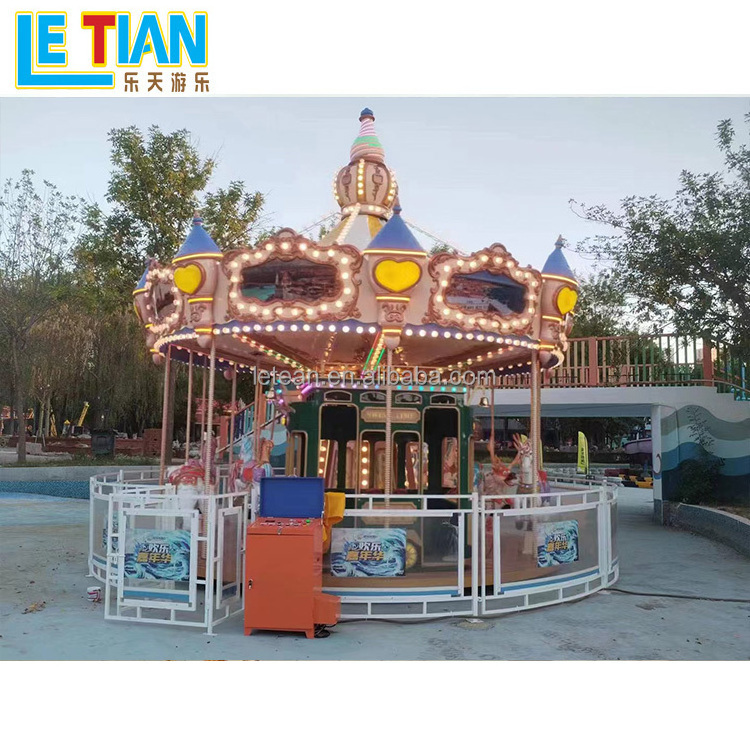 Hot sale outdoor carnival games children merry go round 16 seats christmas carousel horse for sale