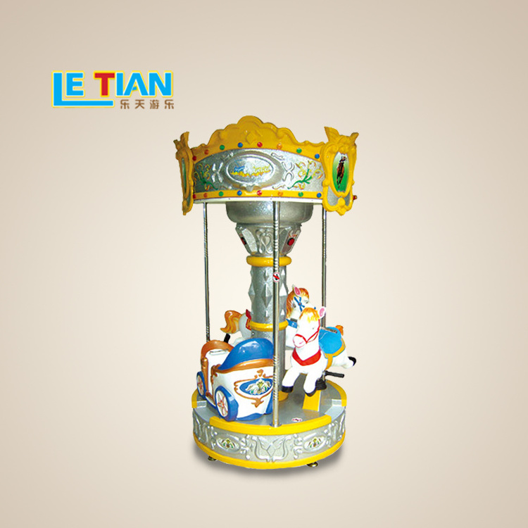 Children Outdoor Amusement Park Equipments Merry Go Round Kids 3 seats Mini Carousel for sale