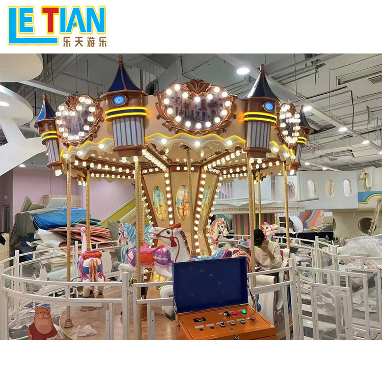 High quality indoor shopping mall commercial 8 seats coin operated kiddie carousel horse rides for sale