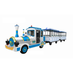 Outdoor trackless trains attractions diesel road train tourist sightseeing train for amusement park family rides