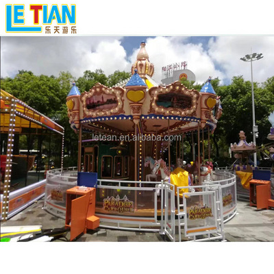 Kids amusement park rides factory customized fiberglass luxury carousel horses fairground merry go round carousel for sale