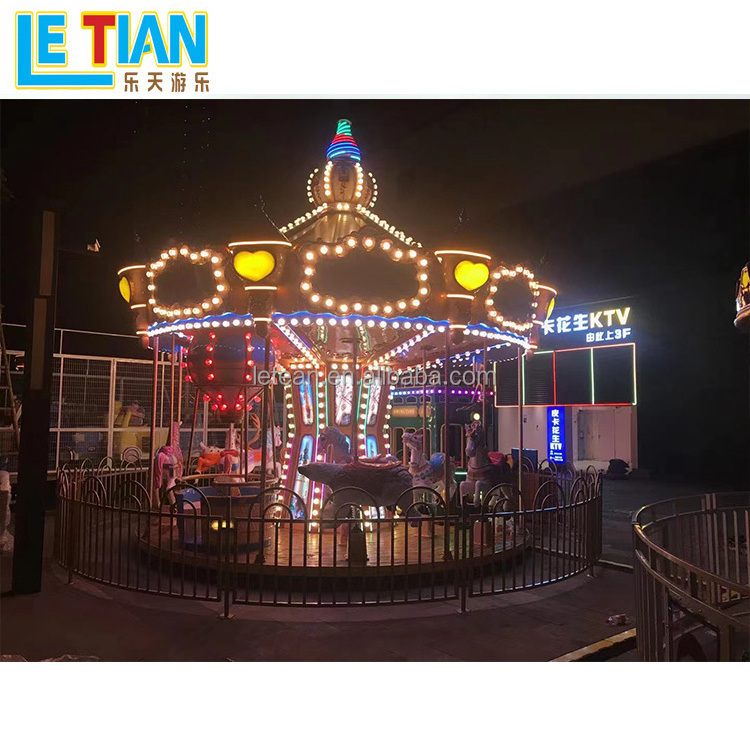 Kids amusement park rides factory customized fiberglass luxury carousel horses fairground merry go round carousel for sale