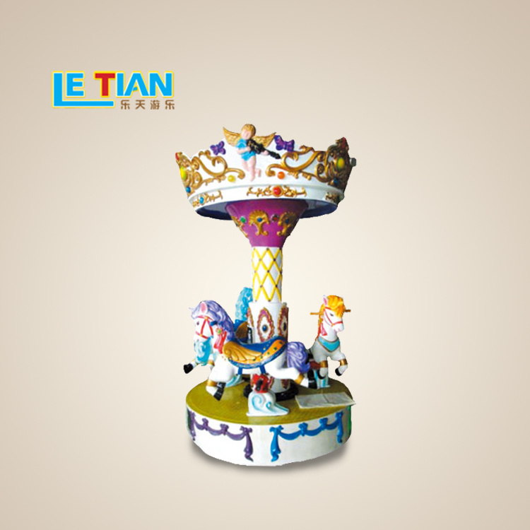 Children Outdoor Amusement Park Equipments Merry Go Round Kids 3 seats Mini Carousel for sale