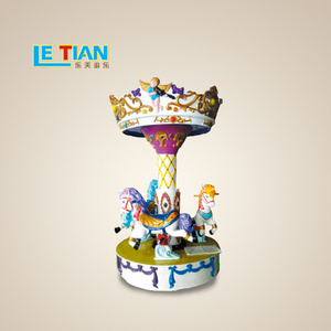 Children Outdoor Amusement Park Equipments Merry Go Round Kids 3 seats Mini Carousel for sale