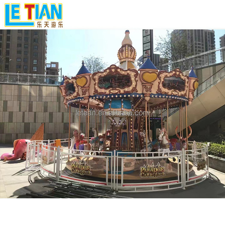 Kids amusement park rides factory customized fiberglass luxury carousel horses fairground merry go round carousel for sale