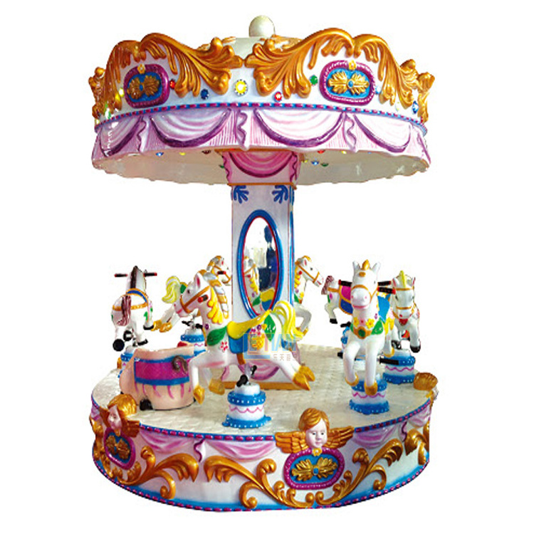 Shopping mall indoor kids mini carousel rides fun park kiddie rides coin operated merry go round horses