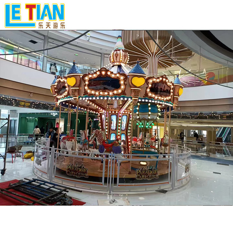 kids amusement park 16 seats luxury carousels horse rides outdoor attractions electric merry go round for sale