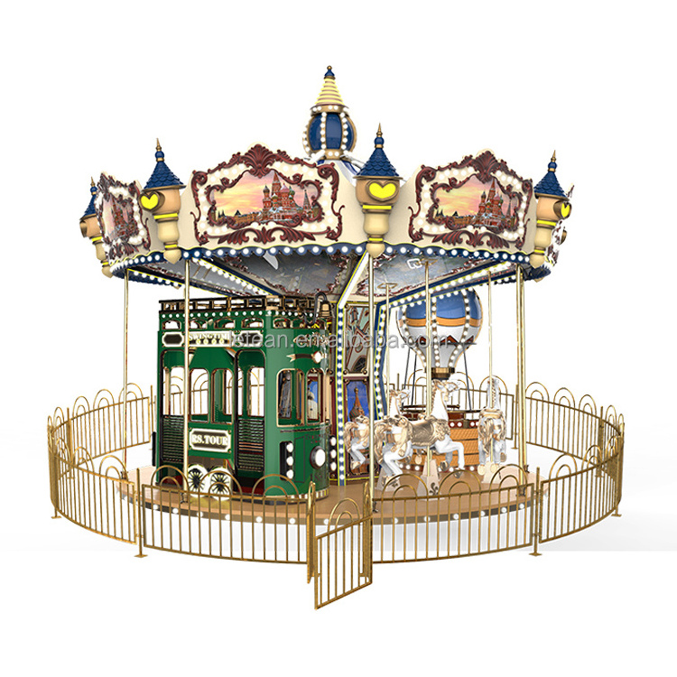 Hot sale outdoor carnival games children merry go round 16 seats christmas carousel horse for sale