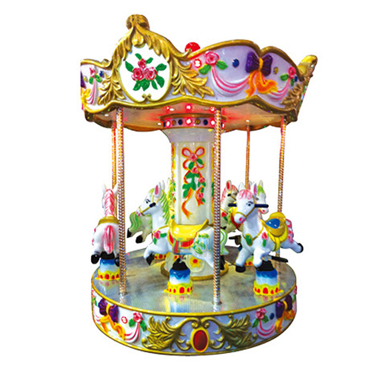 Shopping mall indoor kids mini carousel rides fun park kiddie rides coin operated merry go round horses