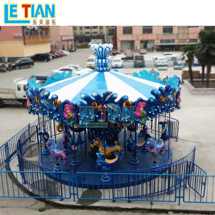 Outdoor park 16 seats kiddie electric merry go round carousel horses amusement rides for sale