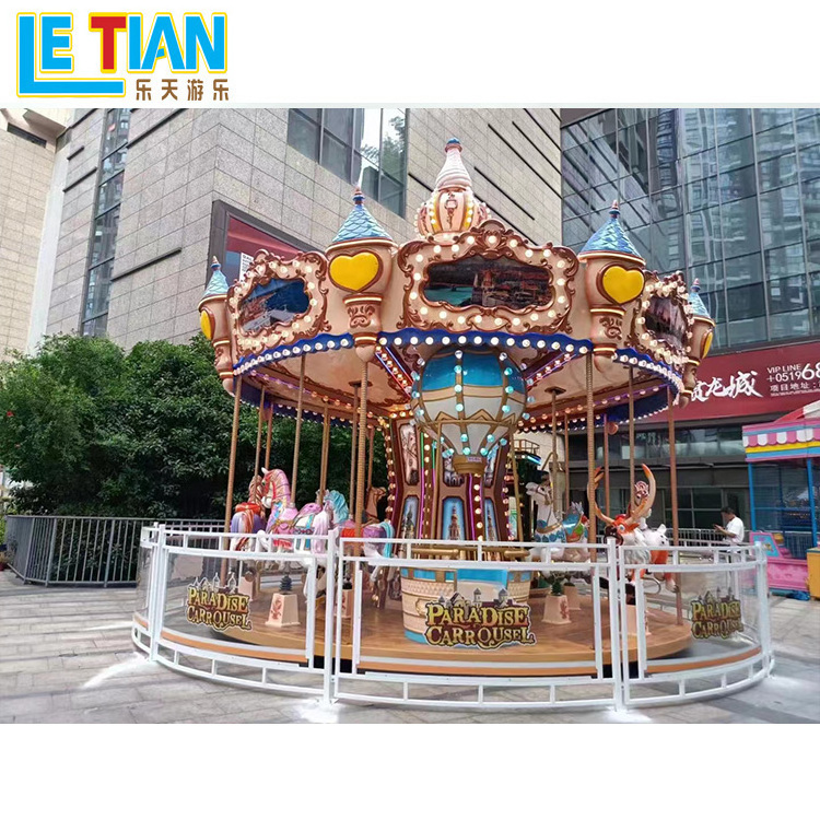 kids amusement park 16 seats luxury carousels horse rides outdoor attractions electric merry go round for sale