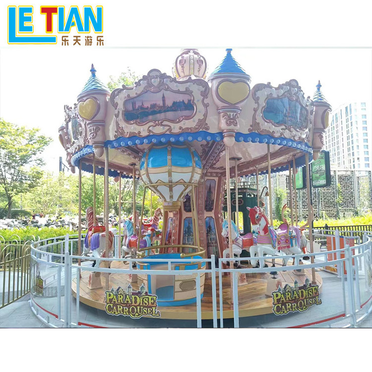 kids amusement park 16 seats luxury carousels horse rides outdoor attractions electric merry go round for sale