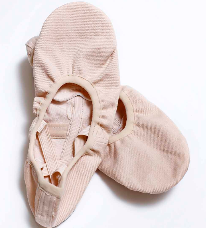 Pink Foldable Children Girls Split Sole Canvas Soft Dance Wear Stretch Double Layer Elastic Ballet Shoes Genuine Leather LT-CBS4