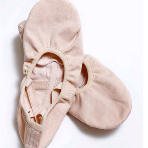 Pink Foldable Children Girls Split Sole Canvas Soft Dance Wear Stretch Double Layer Elastic Ballet Shoes Genuine Leather LT-CBS4