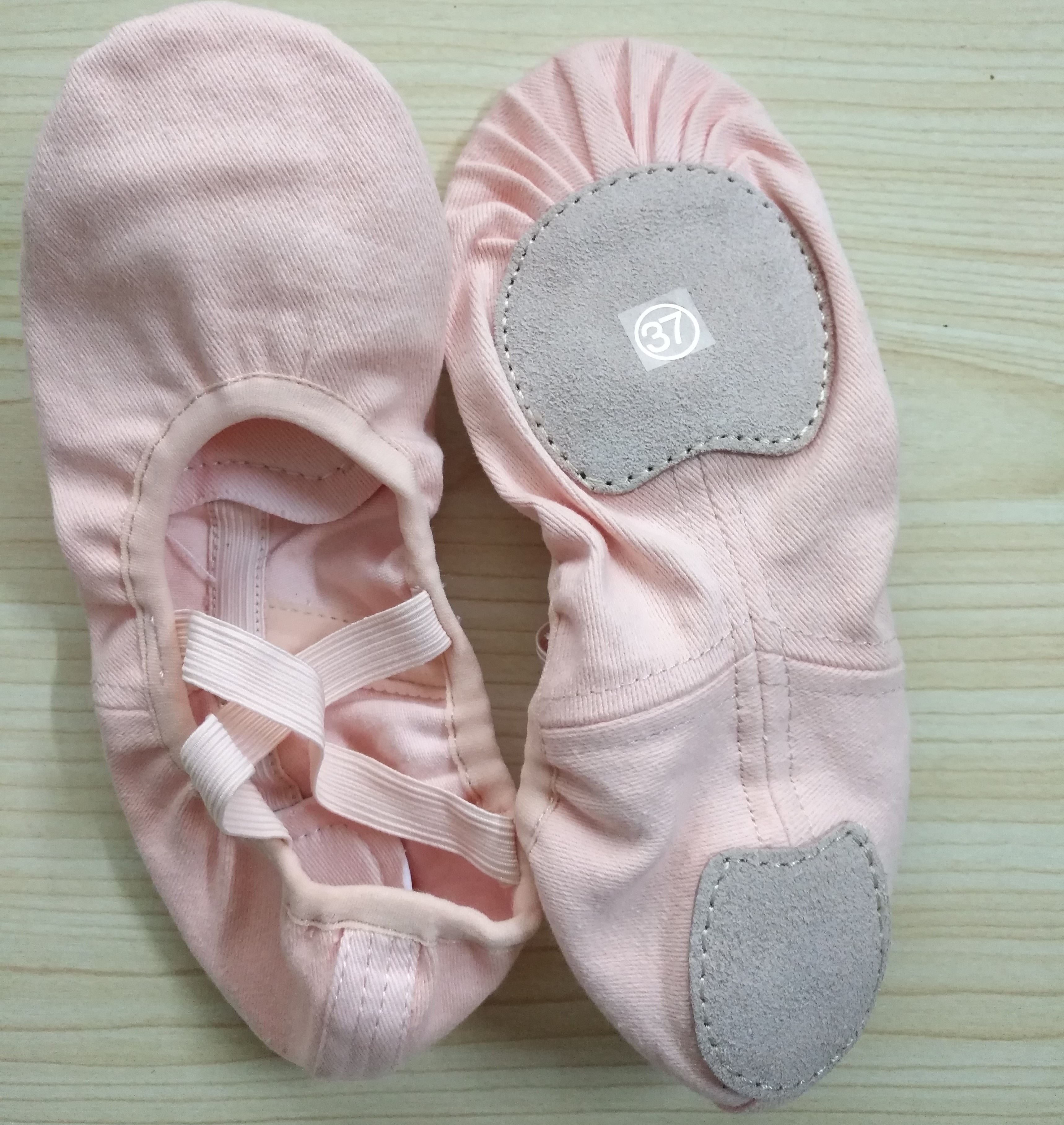 Pink Foldable Children Girls Split Sole Canvas Soft Dance Wear Stretch Double Layer Elastic Ballet Shoes Genuine Leather LT-CBS4