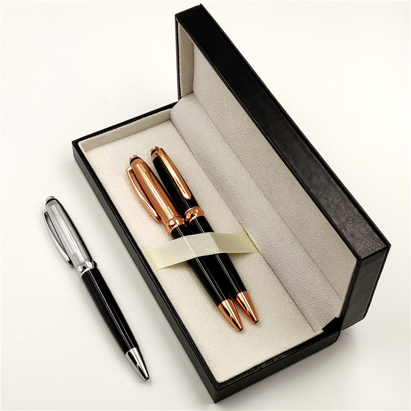 High quality metal detectable ballpoint pen metal roller pen with luxury gift pen set box