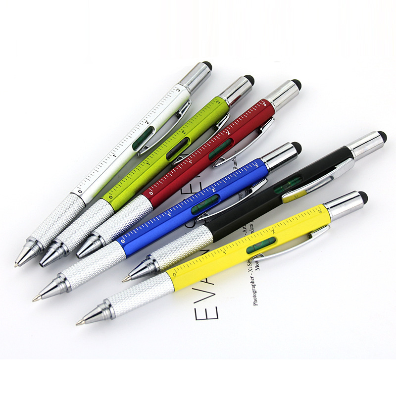 Multifunction Tool METAL Ball Pen Screwdriver Ruler Level Touch Stylus PLASTIC  Ballpoint Pen for promotional