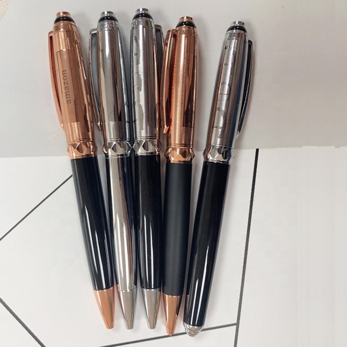 High quality metal detectable ballpoint pen metal roller pen with luxury gift pen set box