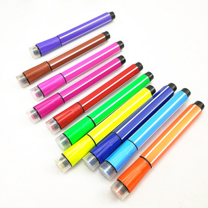 24 Colors Kids Watercolor Markers with Stamps Art Markers Pens Graffiti Pen Washable Colored Marker Pens Set