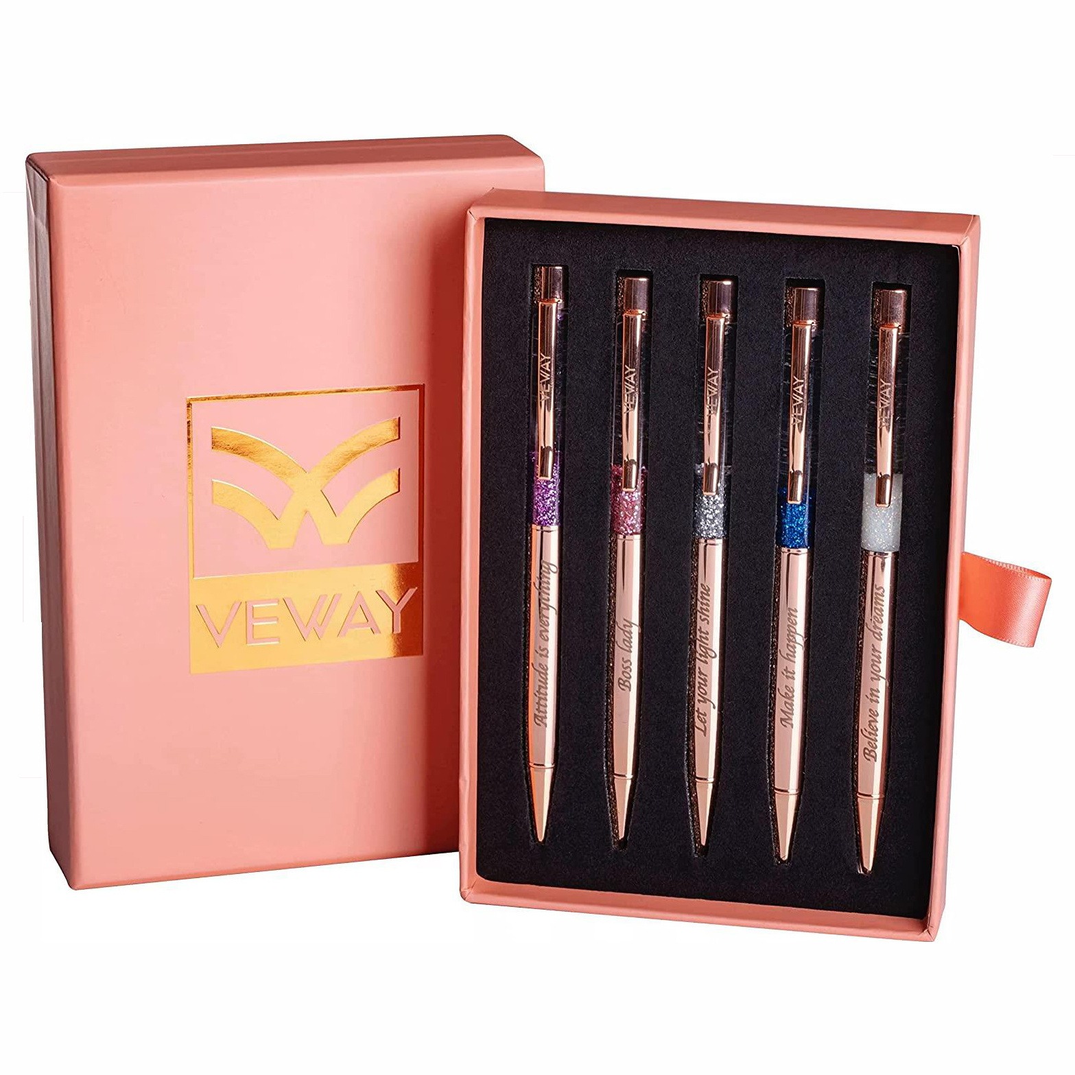 Luxury Pens For Women -Luxury Pen Set with 5 Refillable Pretty Fancy Pens gift set