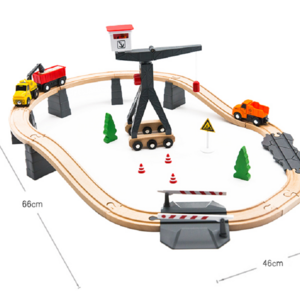 36pcs City Building Railway Set, Construction site Wooden Train Track