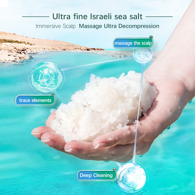 Organic Private Label Sea Salt Removes Buildup Exfoliates Dry Hair Shampoo Anti Itching Deep Conditioning Scalp Scrub Shampoo