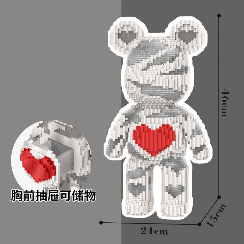 New Arrivals 3D Model Assembled 46cm Micro Bricks Figure Connection Colorful Bearbrick Building Blocks Toy For Collection Gift