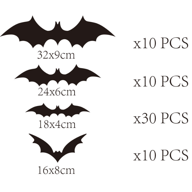 Halloween Decorations Stickers 3d Bat And Spider Bar Ktv Haunted House Decorative 12pcs/set Pvc Wall Stickers