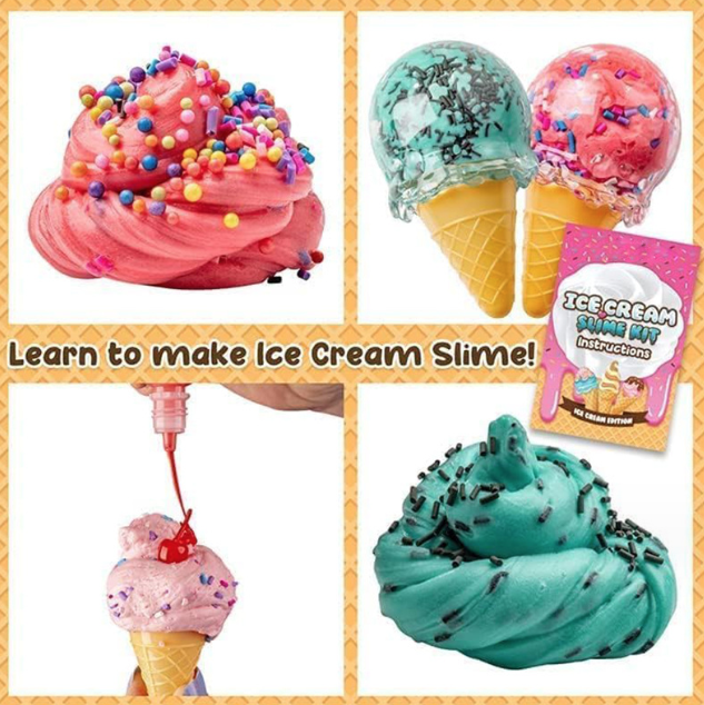 DIY Cake Chocolate Donuts& ice Cream Dessert Theme Slime Kit for Kids Party Favors to Make Butter Cloud and Foam Slime