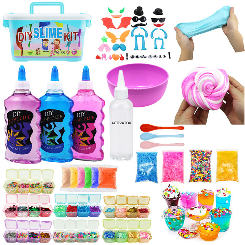 Crystal Mud Slime Educational Activator Crystal Clear Cream  Slime Kit Putty Making Kits DIY Charms Toys Slime Kit for Kids