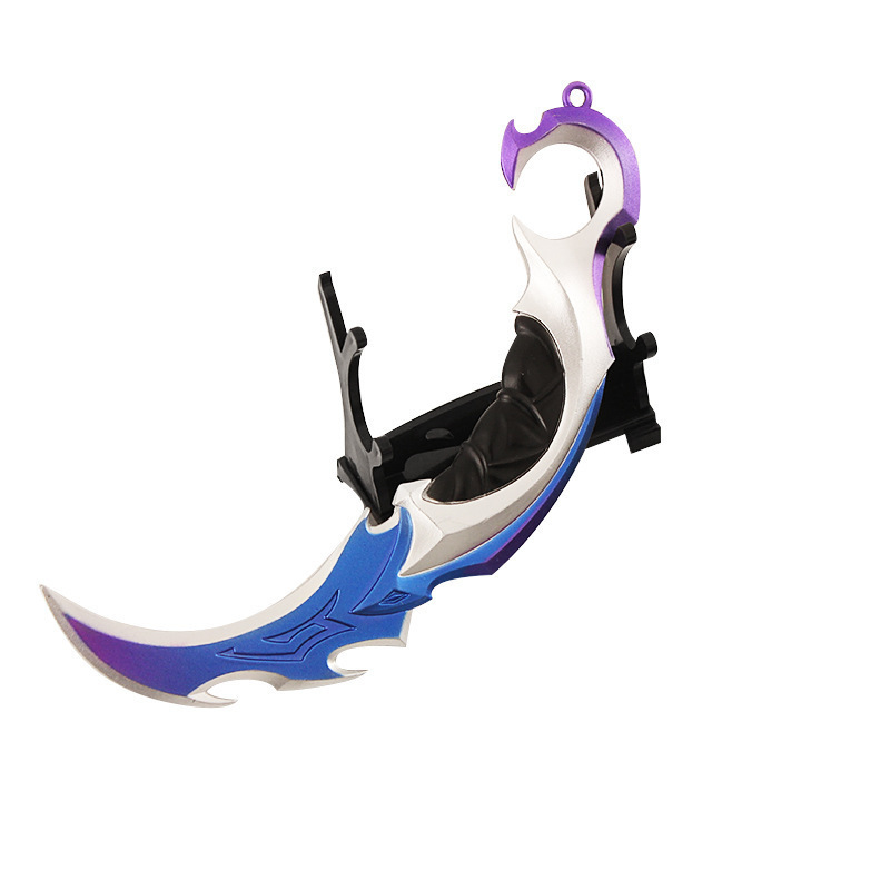 Cool Kids Children Boys Toys Gifts Valorant Butterfly Purple Silver Toy Figure Weapons Knife Swords Prop Collections