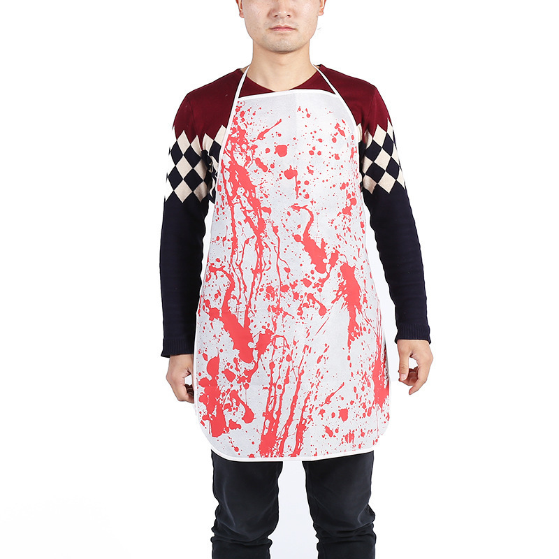 Halloween Unisex Horror Costume Props Cosplay Butcher Blood Apron Prank Supplies