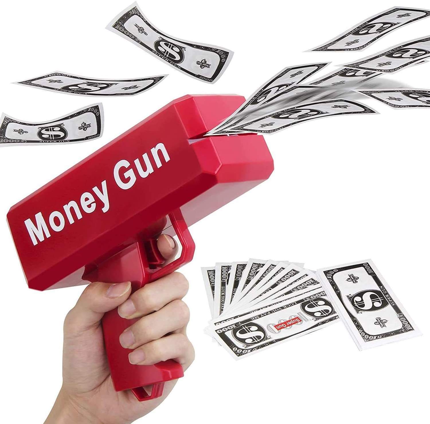 EE839 Hot Sale Super Spray Money Gun Toy Super Money Gun With 100 Presidential Dollar Party Toys Money Spray Gun