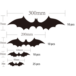 Halloween Decorations Stickers 3d Bat And Spider Bar Ktv Haunted House Decorative 12pcs/set Pvc Wall Stickers