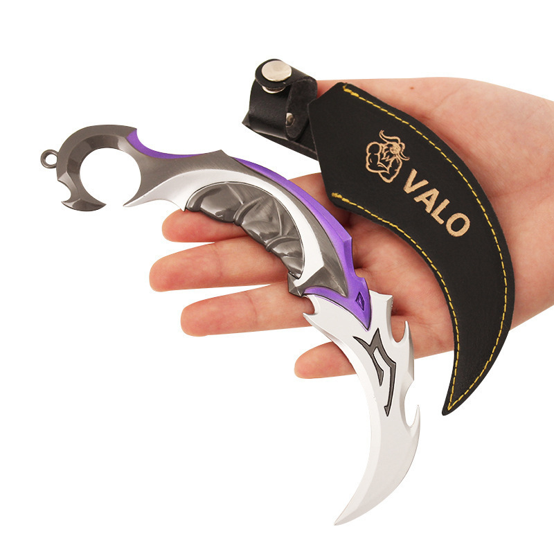 Cool Kids Children Boys Toys Gifts Valorant Butterfly Purple Silver Toy Figure Weapons Knife Swords Prop Collections