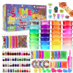 126 Pcs DIY Slime Making Kit for Girls Boys  Birthday Idea for Kids Age 5+ Ultimate Fluffy Slime Supplies Include Crystal Slime