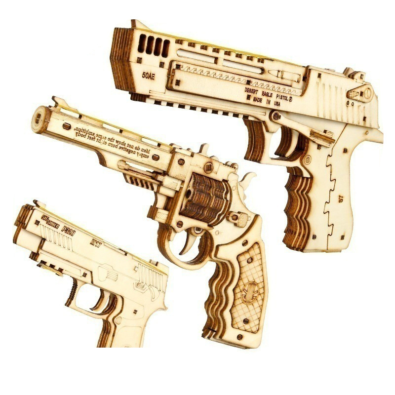 Wholesale 3D Assembled Rubber Band Gun with 120 Elastic Rubber Bands