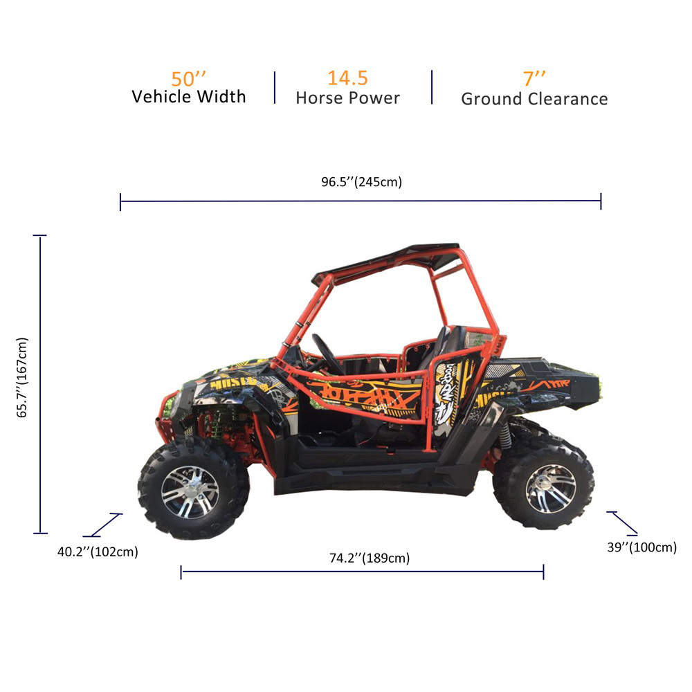 High Quality Adults Side By Sides 4 Wheeler Quad Bike 200cc 4x2 Utv For Sale