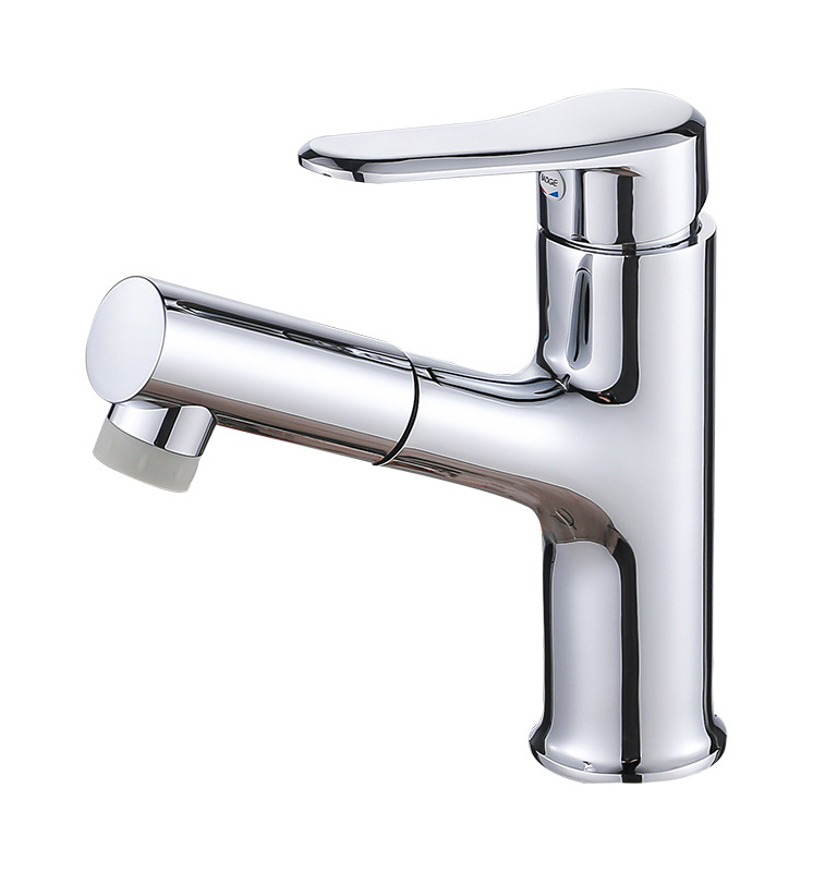 Long Spring Pull Out Wheel Pull Down Handle Faucets Basin Mixer Faucet