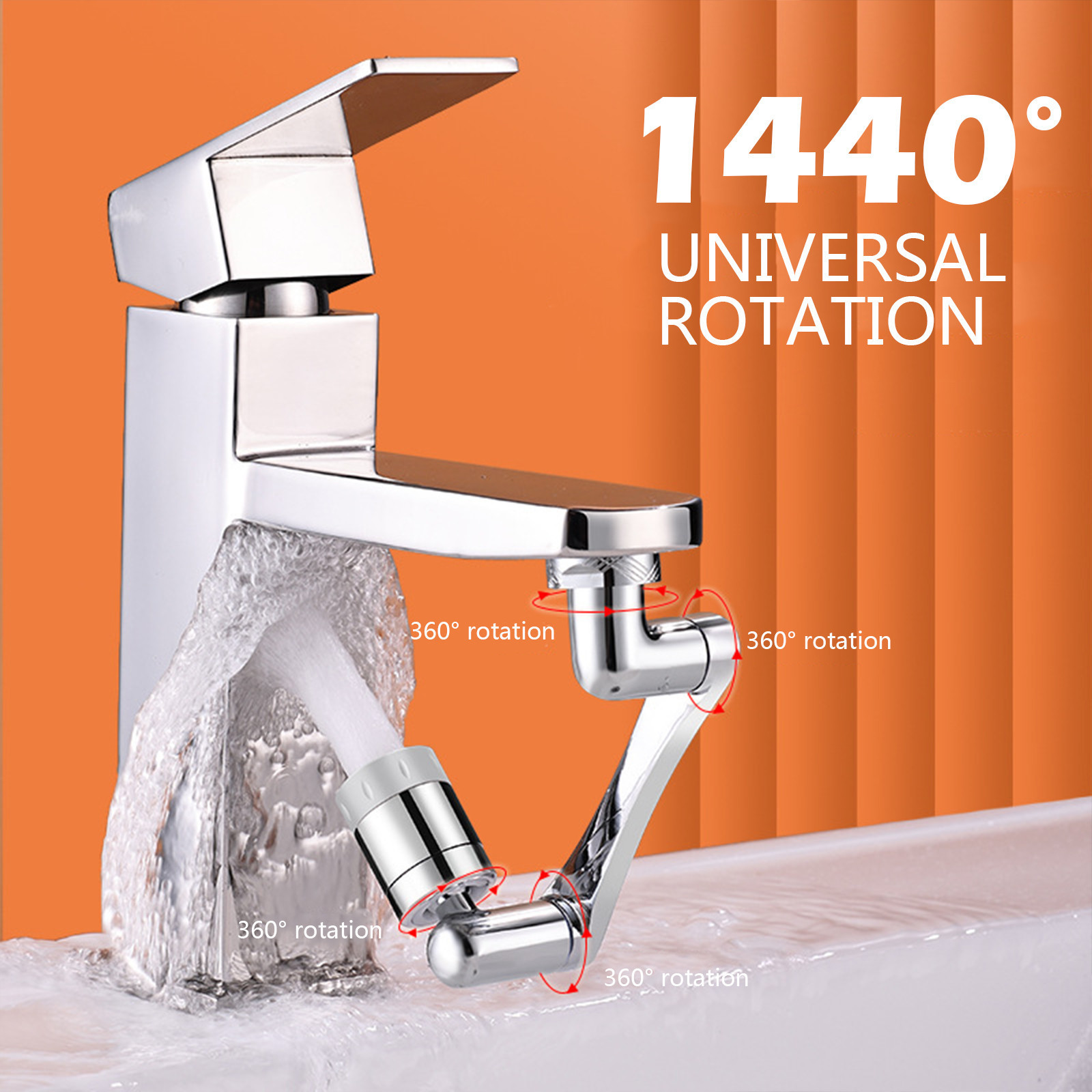 1440 Universal Rotation Faucet Sprayer Head For Extension Faucets Aerator Bubbler Nozzle Kitchen Tap Washbasin Robot Arm