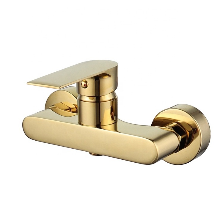 Gold Factory Single Handle Brass Wall Mount Extensive Bath Faucet Shower Faucet