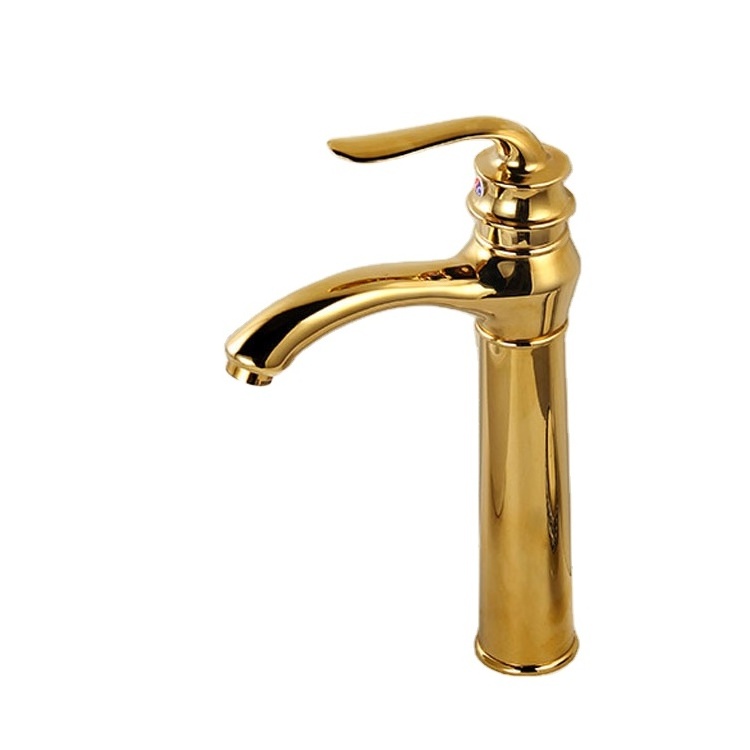 High Quality Single Handle Hole Gold Bathroom Basin Sink Tap Taps Mixer Faucet For Bathroom