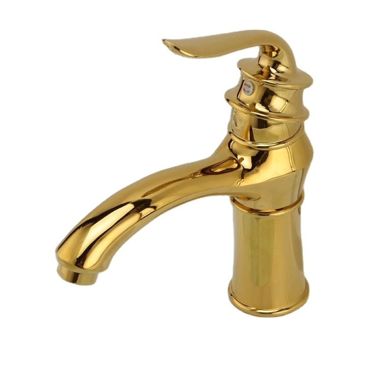 High Quality Single Handle Hole Gold Bathroom Basin Sink Tap Taps Mixer Faucet For Bathroom