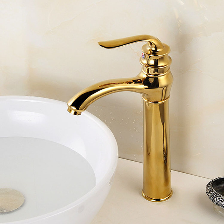 High Quality Single Handle Hole Gold Bathroom Basin Sink Tap Taps Mixer Faucet For Bathroom