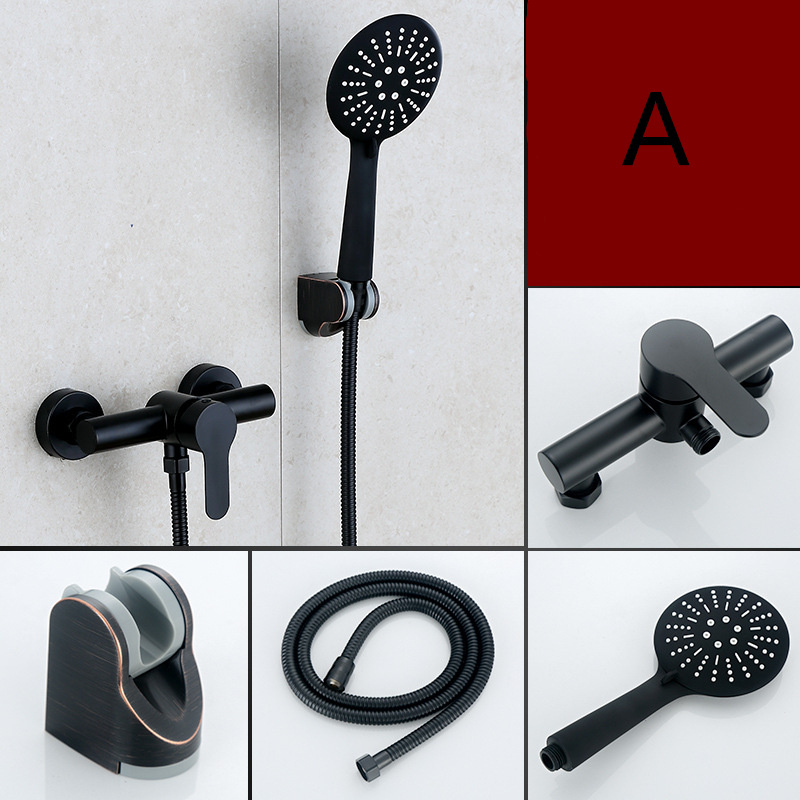 Matte Black Wall Mount Bathtub Faucet with Handheld Sprayer SUS304 Single Handle Bathroom Shower Hot cold Mixer Tap