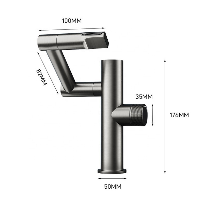 Digital Display Basin Faucet Water Tap Bath 360 Degree Swivel Bathroom Faucet Single Handle Sink Tap Mixer Hot and Cold