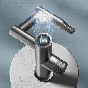 Digital Display Basin Faucet Water Tap Bath 360 Degree Swivel Bathroom Faucet Single Handle Sink Tap Mixer Hot and Cold