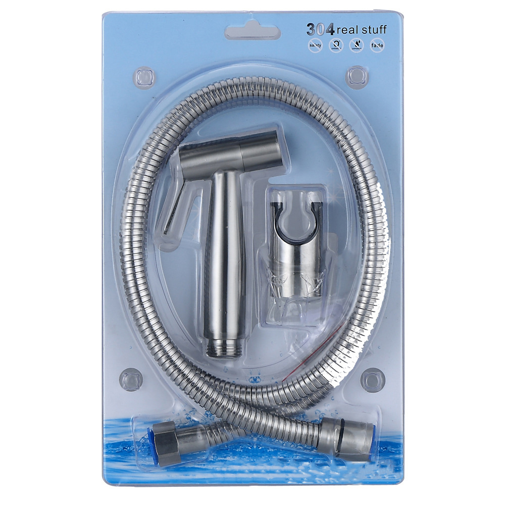 Muslim Silver Brush Stainless Steel 304 High Pressure Spray Hand Shattaf Toilet Bidet Sprayer for Bathroom