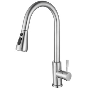 2023 Popular Cupc Brushed Kitchen Sink Faucet Water Mixer Tap Deck Mounted Pull Down Pull Out Kitchen Faucet