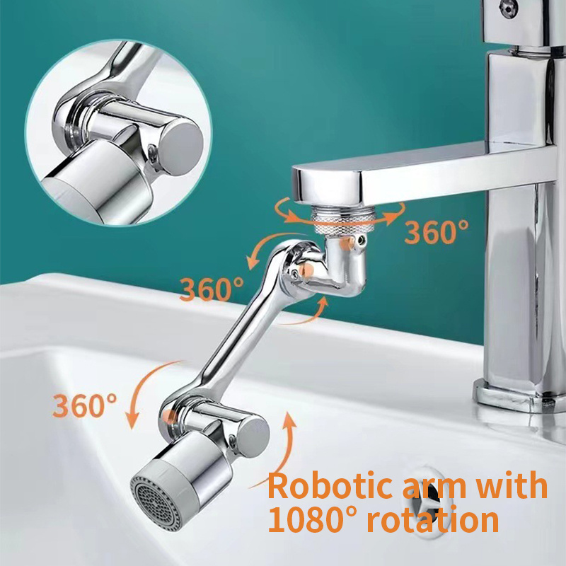 High Standard Universal Splash Filter Swivel Sink Faucet 1080 Rotate Water Dual Function Bathroom Faucet Aerator Extender